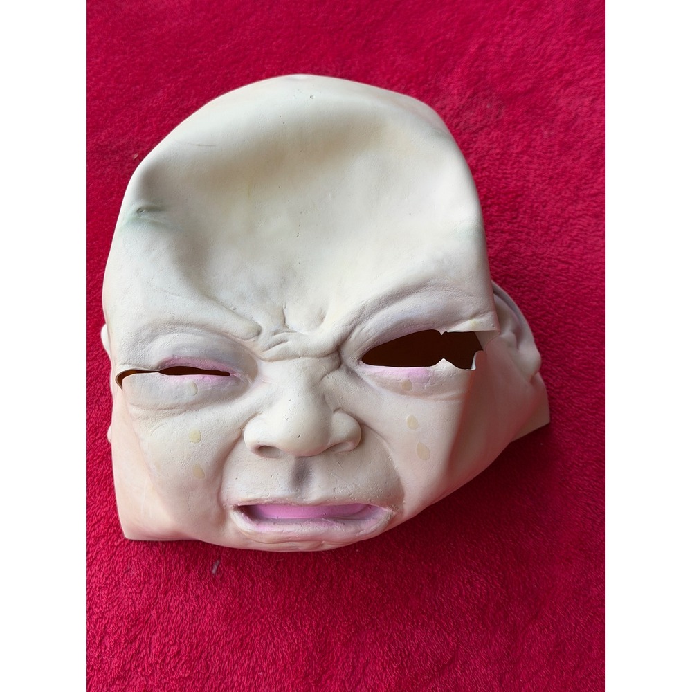 Easter Unlimited Crying Baby Mask Adult OS Beige Good Creepy Realistic Latex